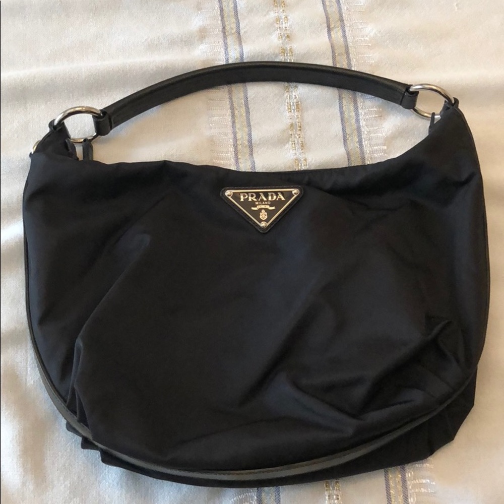 Prada Bag (basically new)black w/ silver hardware